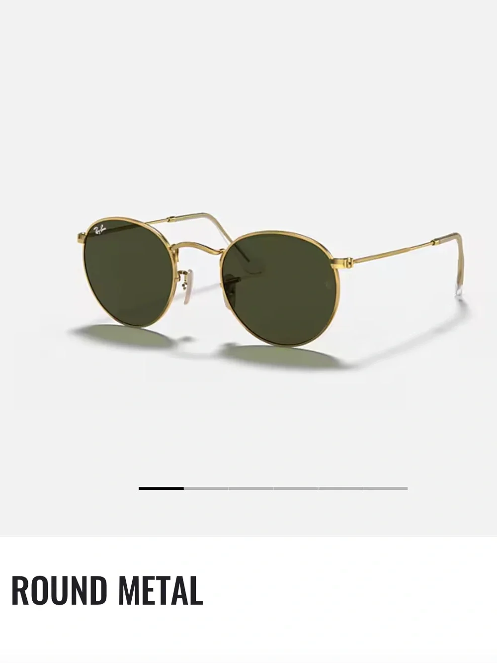 Ray-Ban Round Metal Sunglasses in Gold with Green Lenses